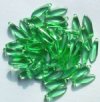 50 5x16mm Transparent Light Green Dagger Beads